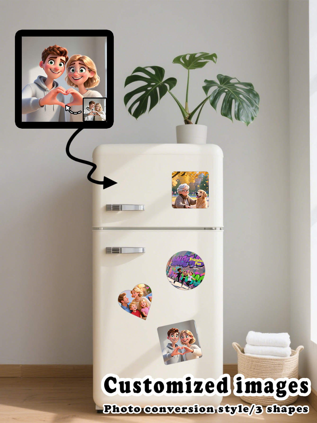 Pixar-Style Photo Customization for refrigerator sticker